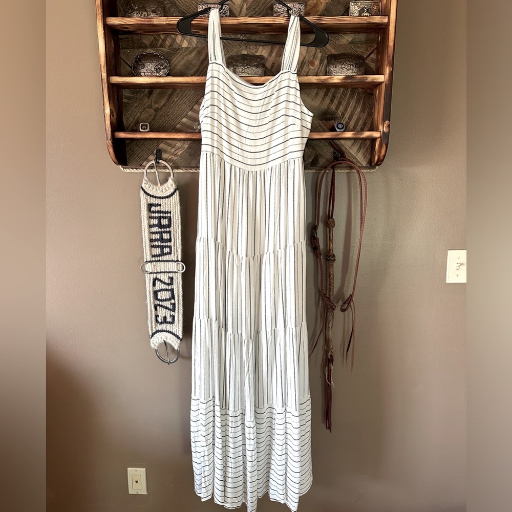 Savanna Jane white and black striped sundress